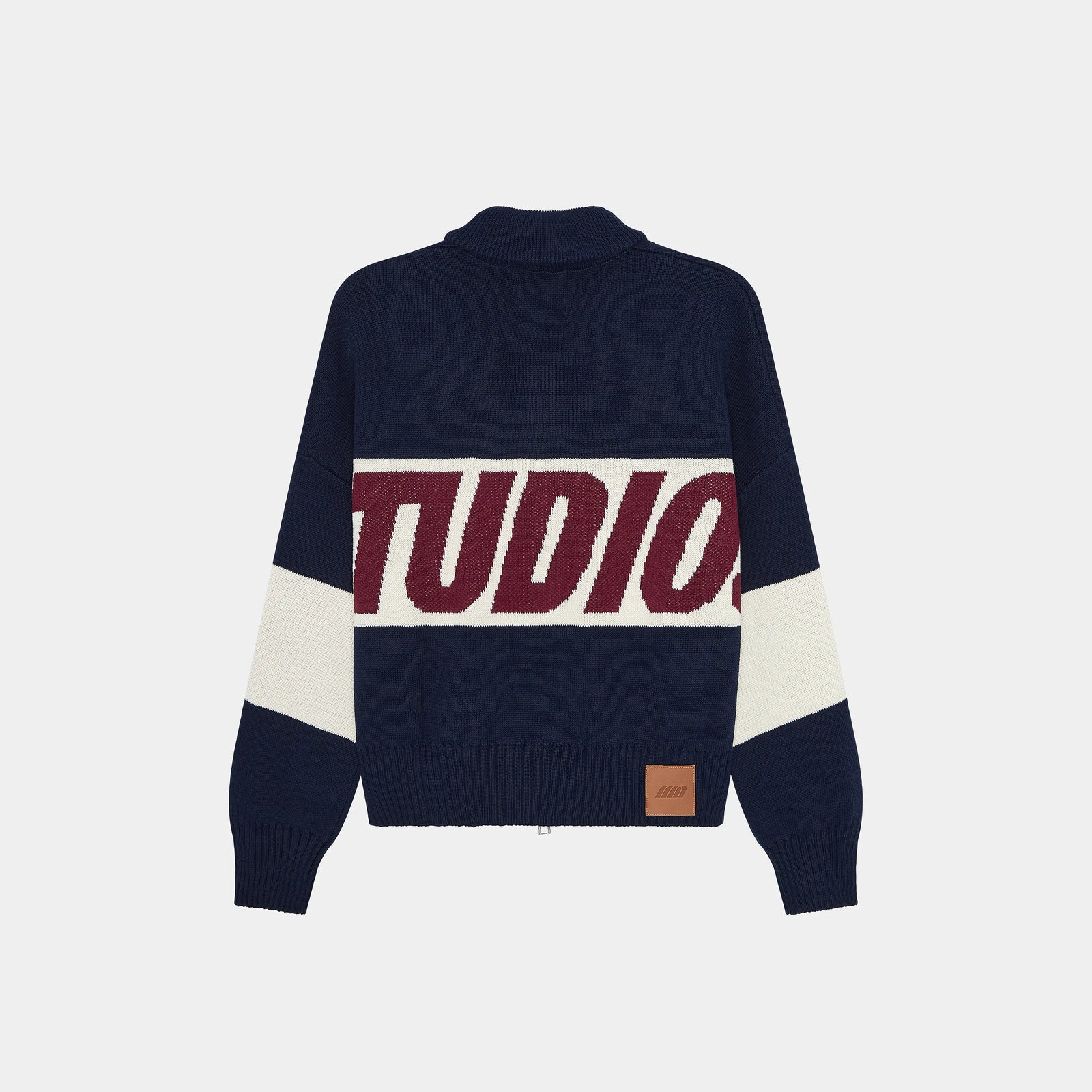 Thrill Navy Zipper Knit — vista alternativa