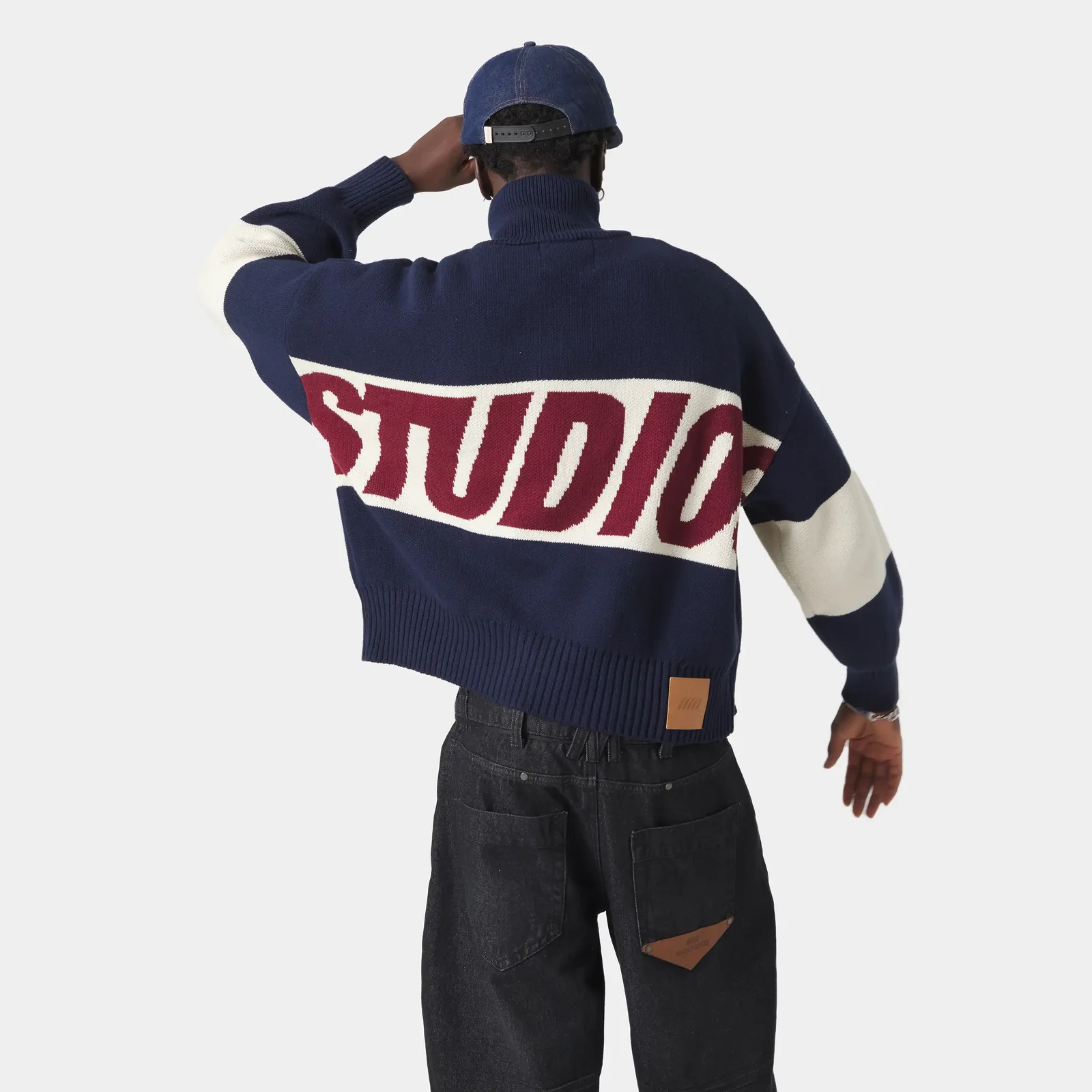 Thrill Navy Zipper Knit — vista 4