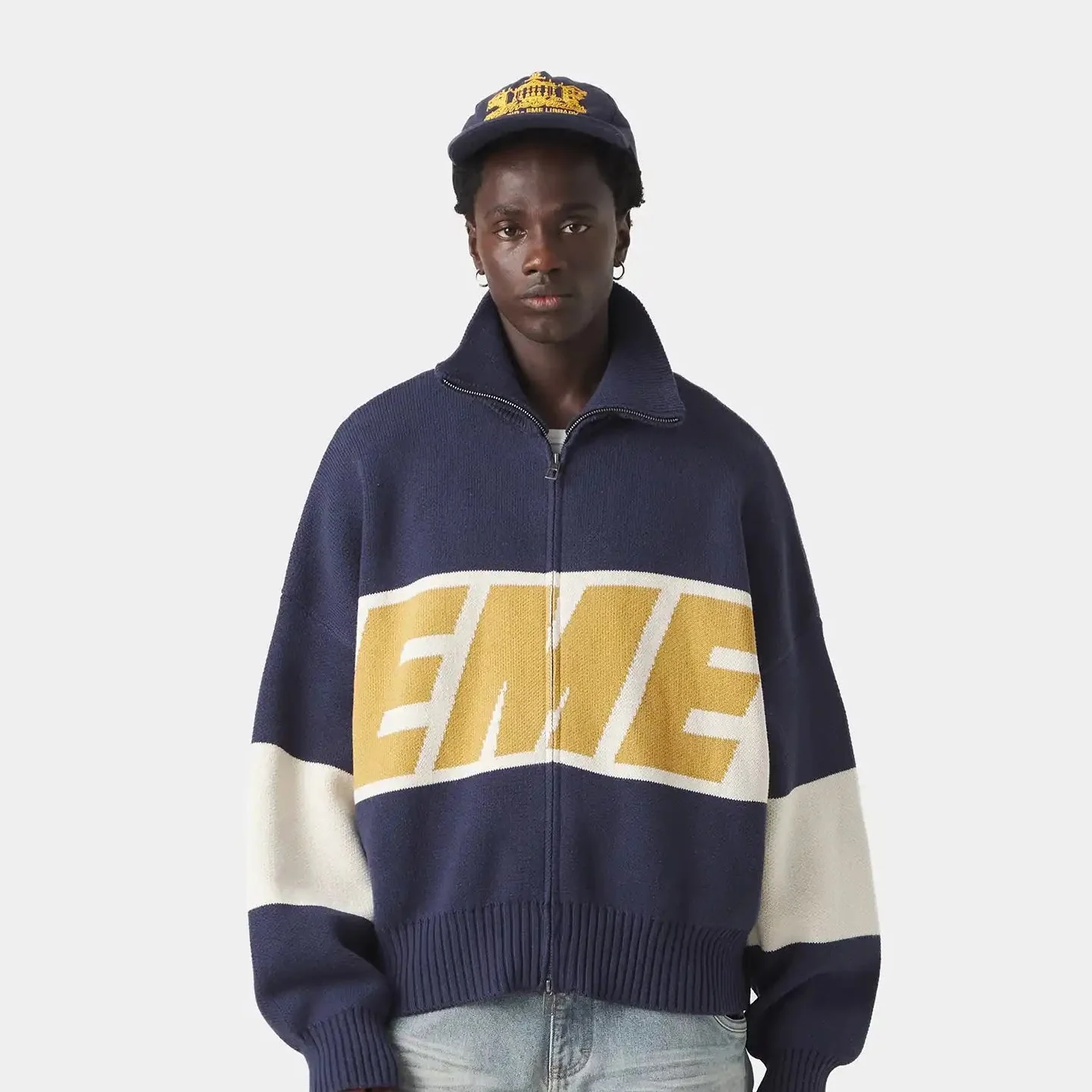 Thrill Mustard Zipper Knit — vista 3